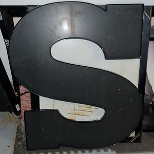 Black Wall accent letter Big “S” hang on your wall